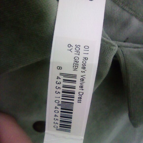 Little creative factory soft green velvet dress size 6Y - Picture 3 of 3